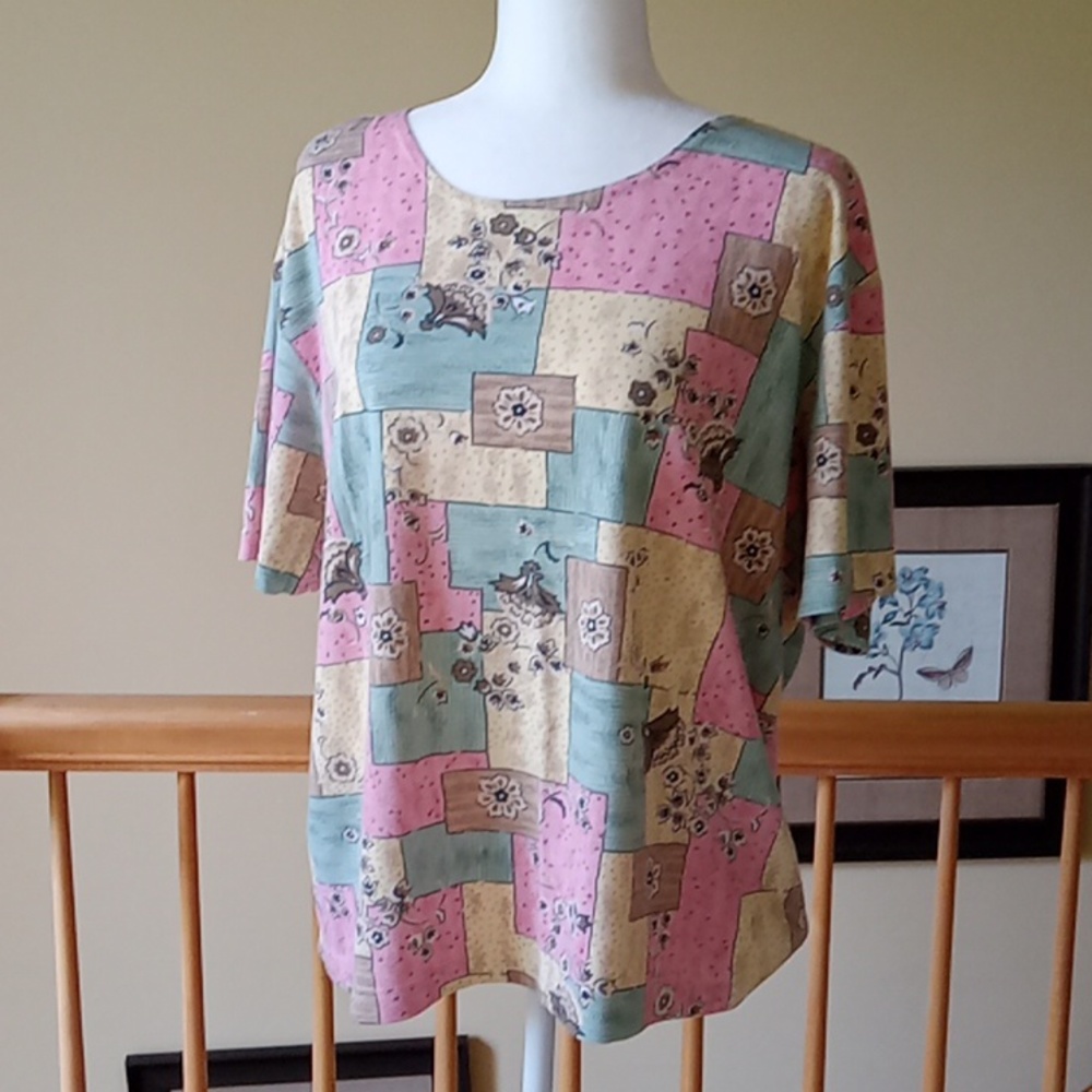 Separate Issue brand vintage cottagecore floral print stretchy top blouse